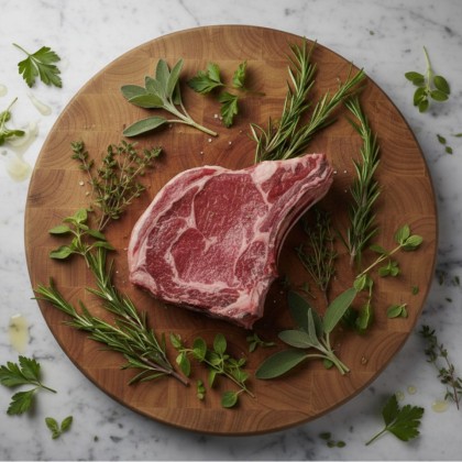 Dry aged Kotelett vom Frankenwald Weide KALB
(Cote de Veau)