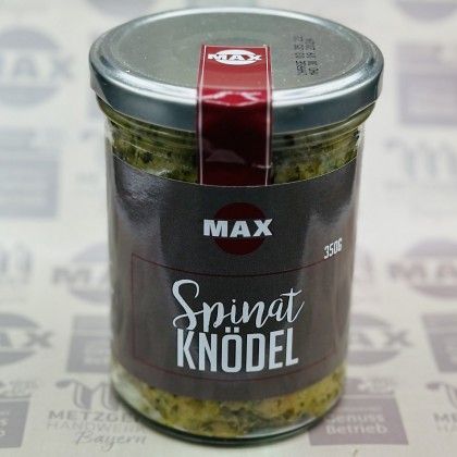 Knödel mit Spinat im Glas