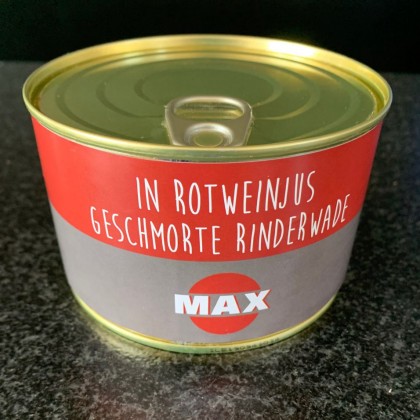 Geschmorte Rinderwade in Rotweinjus (400g Dose)